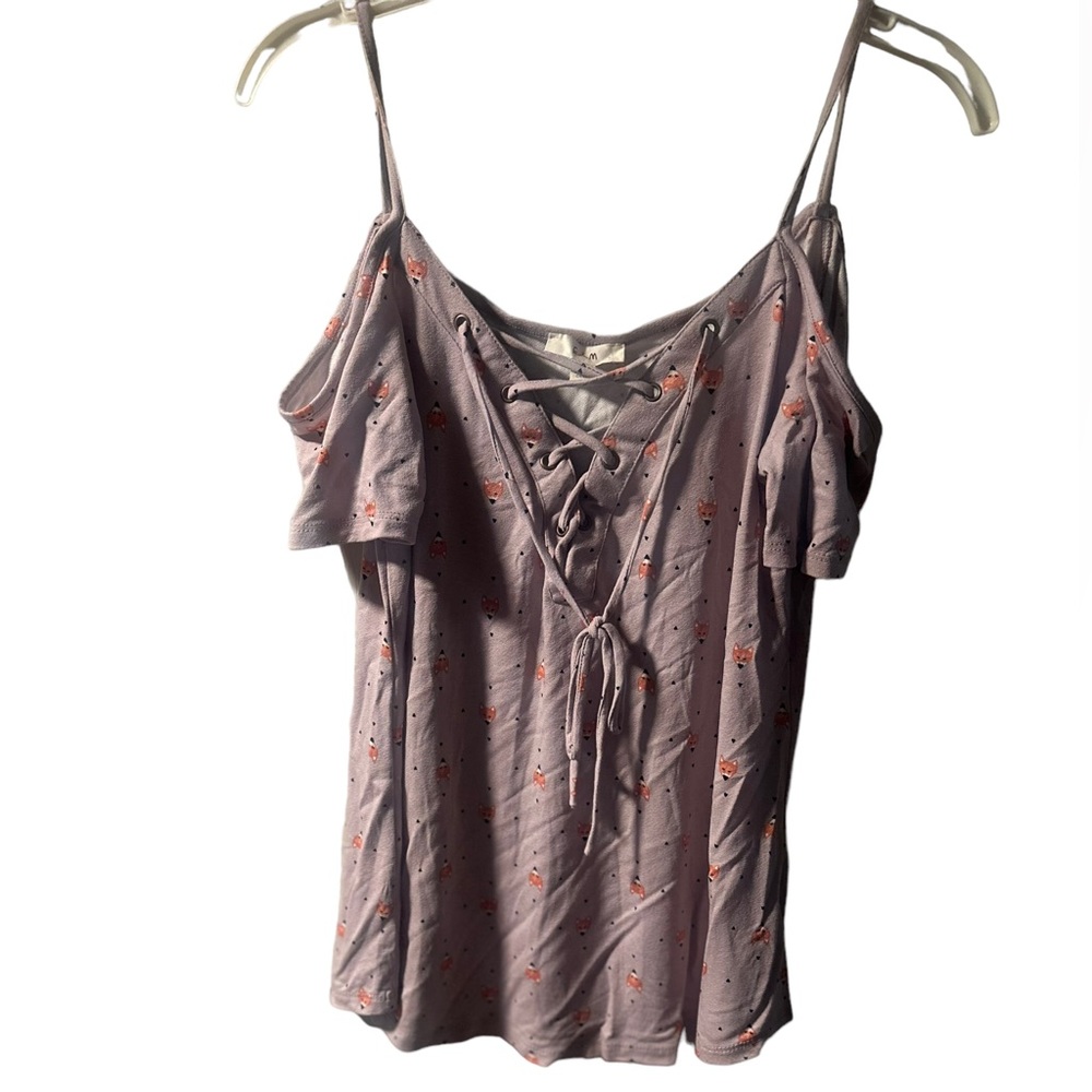 EAM light weight  fox dotted blouse size S NWOT